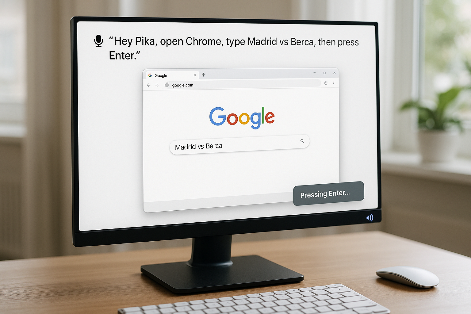 Screenshot of executing multiple commands in Pika AI